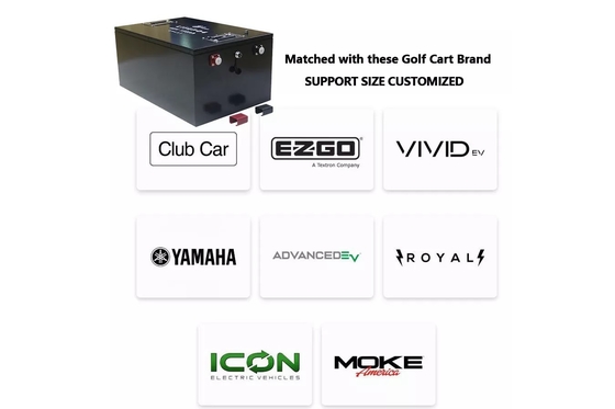 60ah 100ah 200ah Lifepo4 ชุดแบตเตอรี่รถกอล์ฟ 48V Deep Cycle พร้อม BMS