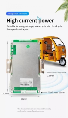 12V - 72V ระบบ BMS ลิเธียม 3S-24S 100A 120A 150A 200A 250A Lifepo4 แบตเตอรี่ลิเธียม BMS