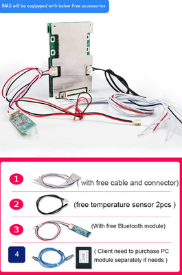 11S - 15S 36V - 60V Smart BMS 20A - 60A กระแสคงที่พร้อมการสื่อสาร Bluetooth UART