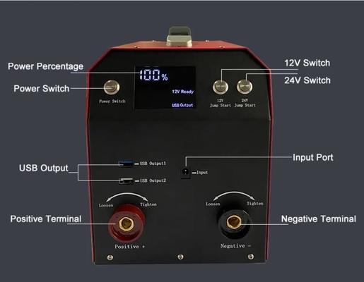 เครื่องชาร์จแบตเตอรี่รถยนต์แบบพกพา 12V 24V รถ Jump Starter Heavy Duty Design