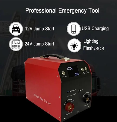 เครื่องชาร์จแบตเตอรี่รถยนต์แบบพกพา 4000A รถบรรทุกอัตโนมัติ 12v 24v แบตเตอรี่รถยนต์ Jump Starter Power Bank