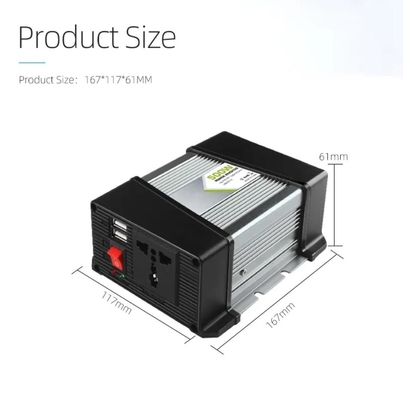 อินเวอร์เตอร์พลังงานแสงอาทิตย์ที่ติดตั้งในรถยนต์ 500W 12v ถึง 220v Home 5v 2.1a พร้อม USB คู่