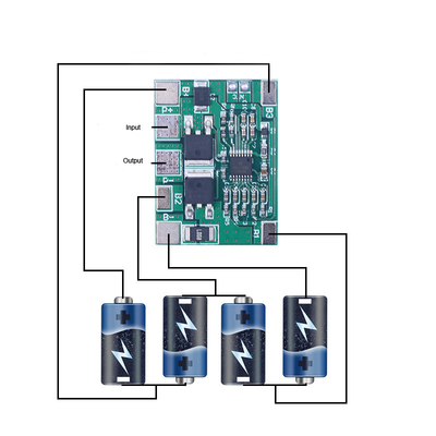 4S 12.8V 8A LiFePO4 BMS ระบบจัดการแบตเตอรี่พร้อมขีด จำกัด กระแส 20A