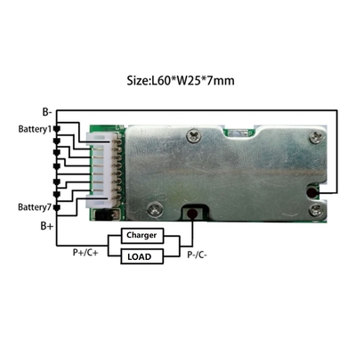 ระบบจัดการแบตเตอรี่ลิเธียม 18650 7S 10A สำหรับไฟฉุกเฉิน