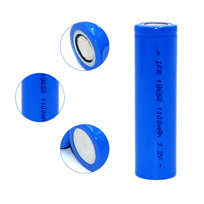 IFR 18650 LiFePO4 เซลล์แบตเตอรี่ 10A 3.2V 1100mah พร้อมอัตราการคายประจุสูง