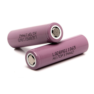 แบตเตอรี่ 2900mAh LGDBMG11865, 18650 Li Ion แบบชาร์จได้ 50g น้ำหนัก