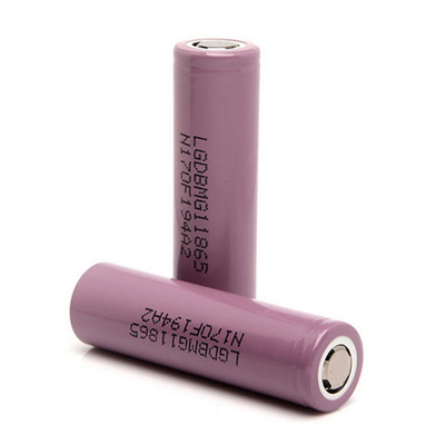 แบตเตอรี่ 2900mAh LGDBMG11865, 18650 Li Ion แบบชาร์จได้ 50g น้ำหนัก