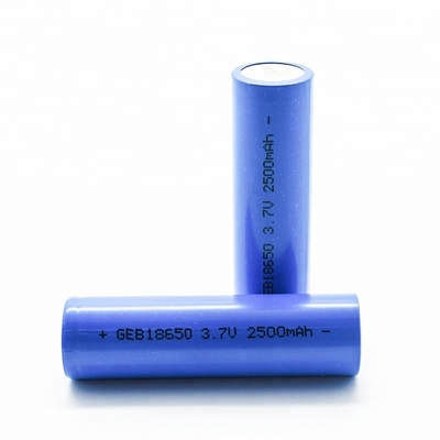 3C 2500mah 18650 แบตเตอรี่ 3.7v เซลล์ลิเธียมไอออนทรงกระบอกใบรับรอง CE