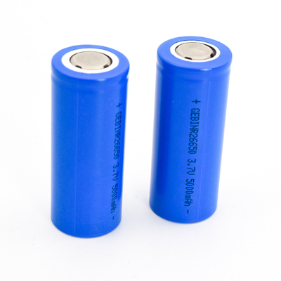 Flat Top 26650 แบตเตอรี่แบบรีชาร์จ 5000mah สำหรับไฟฉายพัดลมขนาดเล็ก
