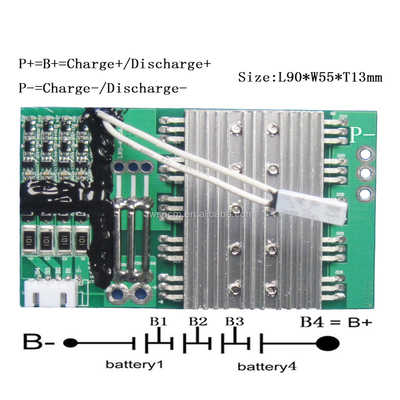 12v Lifepo4 Active Balance BMS Smart 4s 10A 20A สองชั้น