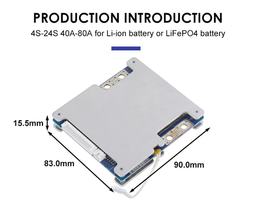 LiFepo4 BMS PCM แผงป้องกันแบตเตอรี่ Smart 19s 60V 40A พร้อม Balance