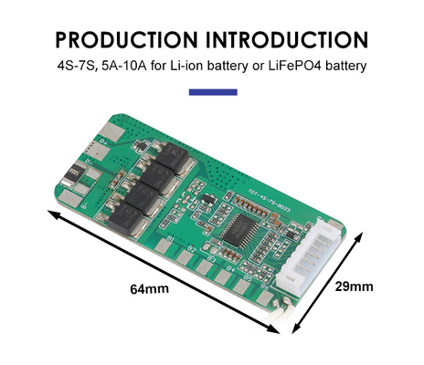 PCM BMS สำหรับบอร์ดป้องกันแบตเตอรี่ 18650 5A-10A พร้อม Balance