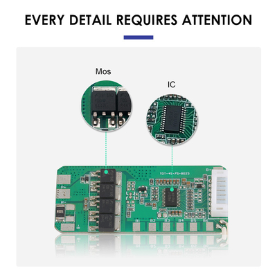 PCM BMS สำหรับบอร์ดป้องกันแบตเตอรี่ 18650 5A-10A พร้อม Balance