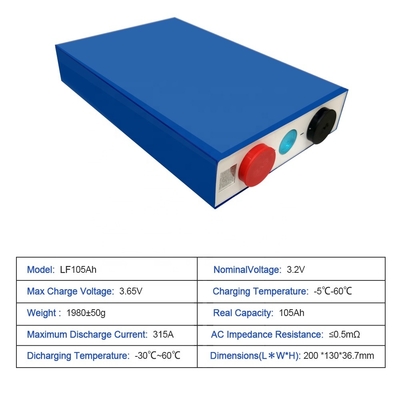 3C Lifepo4 100ah Prismatic Battery Cells ใบรับรอง FCC 12V 24V 48V