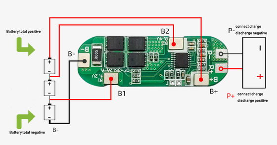 3S 6A 10A Li Ion 18650 BMS Pcm แผงป้องกันแบตเตอรี่ 11.1V 12V 12.6V