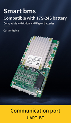 บอร์ดป้องกันแบตเตอรี่อัจฉริยะ BMS พร้อมบาลานเซอร์ 17S-24S 80A พร้อม BT UART 60V 72V