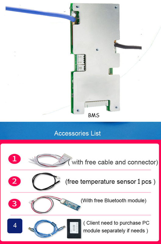 6S ถึง 10S Smart BMS System แอปพลิเคชั่นแบตเตอรี่ลิเธียม 20A ถึง 60A ปัจจุบัน