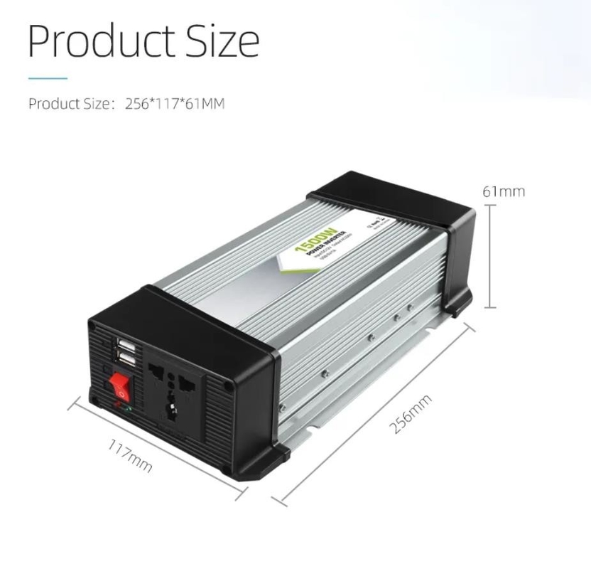 1.5KW DC AC Power Inverter 12v ถึง 230V Solar Modified Sine Wave Inverter ประสิทธิภาพสูง